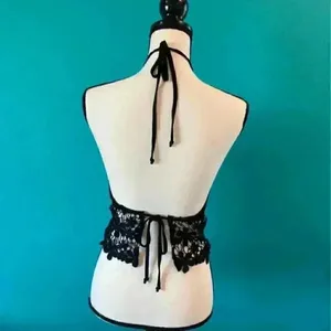 ⭐️ Olivaceous black halter top in size small thumbnail 2