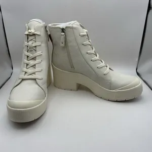 Dr Scholls‎ Time Off Up White Lace Up High Top Platform Boots Womens 10M thumbnail 5
