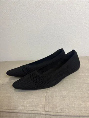 Vivaia 41 Black Knit Pointed Ballet Flats thumbnail 5