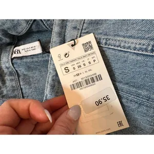 Zara Denim Strapless Corset Top Size Small NWT! thumbnail 3
