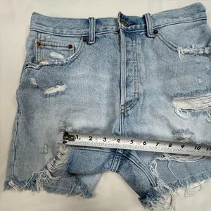 Abercrombie & Fitch Light Wash Distressed Denim Shorts thumbnail 6