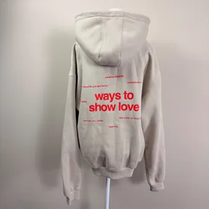 Comfrt Ways to Show Love Hoodie Sand Beige Overesized Size Small thumbnail 3