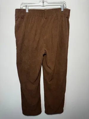 Halara High Waisted Corduroy Casual Pants Brown Wide Leg Pocket Trousers Size L thumbnail 2