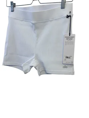 Alo GODDESS RIBBED HIGH-WAIST HOT SHORT WHITE Large NWT ( sold out) thumbnail 6