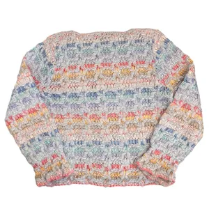 VTG 80s Bonnie and Bill Pastel Rainbow Textured‎ Open Knit Sweater Granny Small thumbnail 4