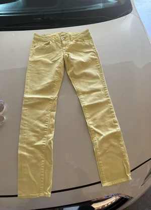 American Eagle Yellow Stretch Skinny Jeans Size 4 thumbnail 6