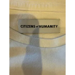 Citizens of Humanity Shirt Women XS White Cotton Flutter Sleeve Crew Neck Tee‎ thumbnail 8