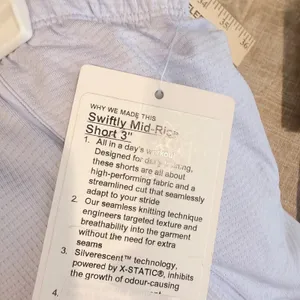 Lululemon Swiftly Mid‎ Rise Shorts Serene Blue Pastel Athletic Lined Size 14 NWT thumbnail 8