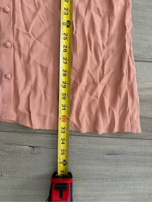 Wilfred Aritzia Poppins Short Puff Sleeve Peachy Pink Button Down Front Dress S thumbnail 9