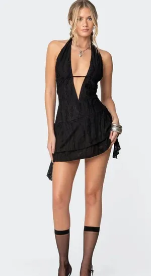 Edikted Halter Mini Dress thumbnail 1
