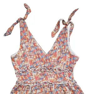 Gypsies & Moondust Mini Sun Dress Small Geometric Tie Shoulder Boho thumbnail 4