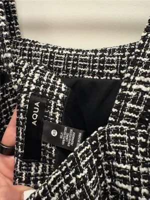 Bloomingdales Aqua Black & White Mini Dress thumbnail 3