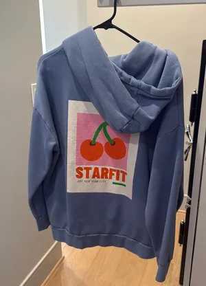 STARFIT cherry hoodie Blue Size L thumbnail 1