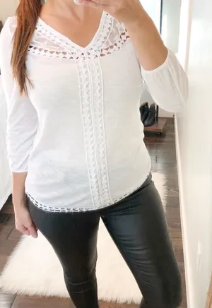 LUCKY BRAND small oversized basic white blouse thumbnail 1