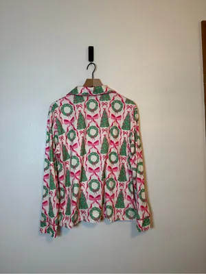 Thomas &‎ Lee Company Christmas Pink Wreath + Trees Pajamas thumbnail 5