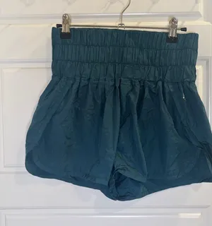 Free People Movement Teal Athletic Shorts XS Smocked Waist Lightweight Running thumbnail 1