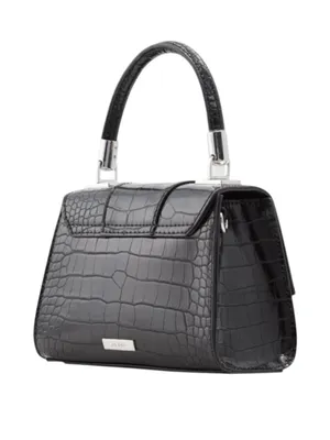 Aldo 𓆈 Vegan Croc Embossed Convertible Crossbody Top Handle Mini Bag 𓆈 Black 𓆈 thumbnail 4