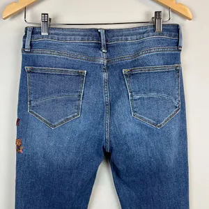 Driftwood Jackie Floral Embroidered High Rise Skinny Jeans‎ Womens 28 Blue Ankle thumbnail 11