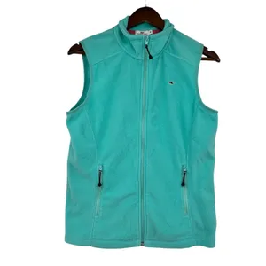 Vineyard Vines Sea Foam Green Soft Fleece Vest whale logo women’s size medium thumbnail 2