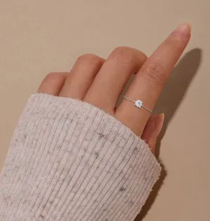 Boutique Sterling Silver 925 Moissanite adjustable ring thumbnail 5
