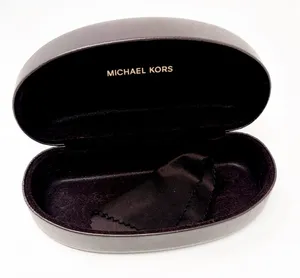 Michael Kors Brown Velvet Lined Sunglass Case and Lens Cloth Very Good Condition thumbnail 1