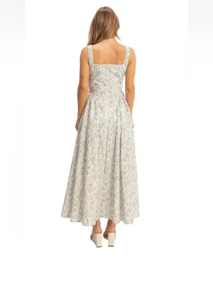 HYFVE Floral Smocked Maxi Dress – Cottagecore Romantic Summer Dress L thumbnail 4