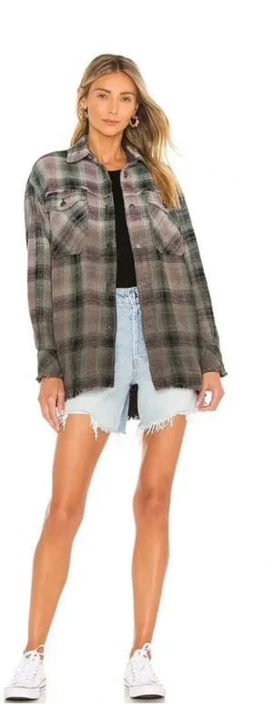 Free People | We The Free Anneli 100% cotton Plaid Shirt Jacket thumbnail 1