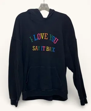 Lonely‎ Ghost I Love You Say It Back Hoodie XL Black Rainbow Oversized thumbnail 1