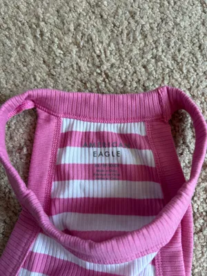 Pink and white stripped tank top Size XS thumbnail 3