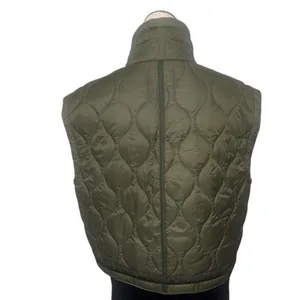 NWOT ZARA Khaki Green Puffer Jacket Sleeveless Pockets Lightweight Oversize M thumbnail 8