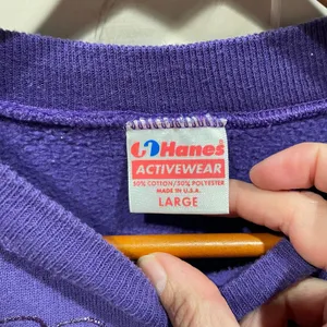 Cute vintage 80s Hanes purple plum fairy puff paint broken in sweatshirt grapes thumbnail 3