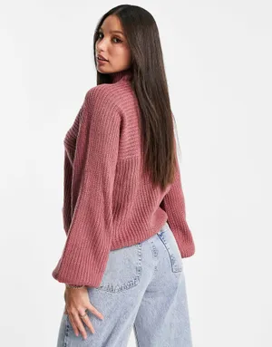 Threadbare Veronica Ribbed Mock Neck Sweater thumbnail 4