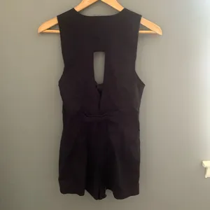 Free people black tie knot keyhole romper thumbnail 7