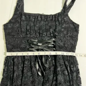Cosmic Aura Black Lace Corset Midi Dress Size S | Gothic Dark Academia thumbnail 7