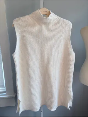 Lauren Ralph Lauren Cream Cable Knit Mock Neck Sweater Vest 2X thumbnail 7