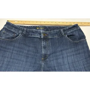 Lee Jeans Womens 20W Medium Relaxed Fit Straight Leg Mid Rise Dark Wash Denim thumbnail 7