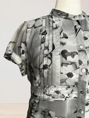 Apt. 9 Sheer Black and Gray Lightweight Top thumbnail 2