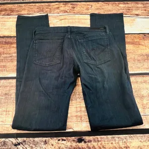 Ava Low Waist Straight Leg Jeans 26 Dark wash Stretch Denim thumbnail 6