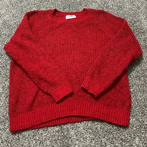 Old Navy red cozy shaker-stitch pullover long sleeve sweater S thumbnail 3