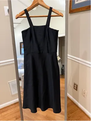Women's Ann Taylor Black Midi Dress Size 4 thumbnail 2