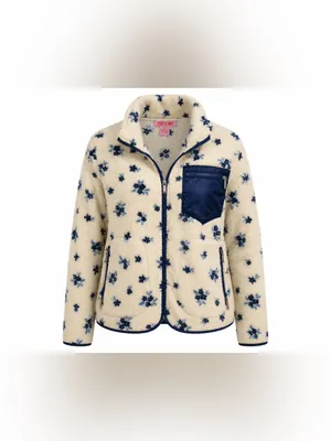 Coco + Shay Floral Sherpa Full Zip Fleece Jacket Women’s Small thumbnail 2