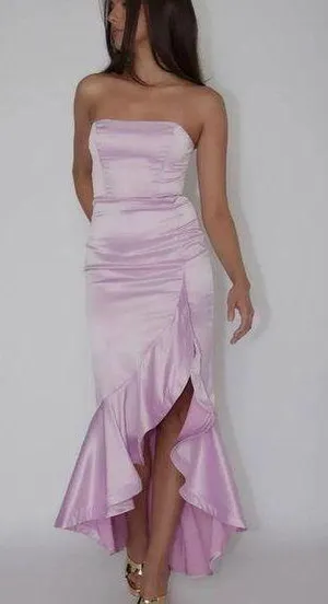 Selfie Leslie Diony Strapless Ruffle Hem Midi Dress - size S thumbnail 1