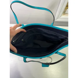 Coach Ava Tote Midnight Atlantic Crossgrain Leather Bag‎ F55469 with Pouch thumbnail 7