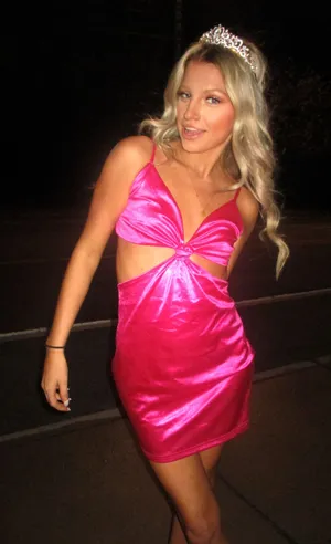 angelegant pink satin dress Size XS thumbnail 3