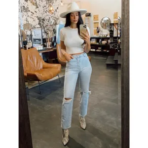 Rolla's Original Straight High Rise Jeans in Sunbleach Worn 28 Womens Denim Pant thumbnail 12