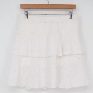 Gitane Skort Womens M CJ2 White Eyelet Lace Tiered Ruffle Stretch Pocket Good thumbnail 6