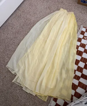 Silk Ombré Yellow Maxi Skirt Size M thumbnail 1