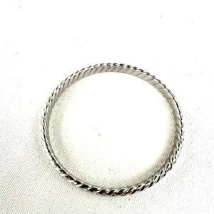 Silver tone twisted bangle bracelet thumbnail 4