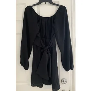 Black dress Altar'd State Lola Crossover with long puff sleeves Black Size L thumbnail 5