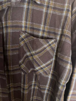 Men's Brown Plaid Long-Sleeve Shirt thumbnail 4